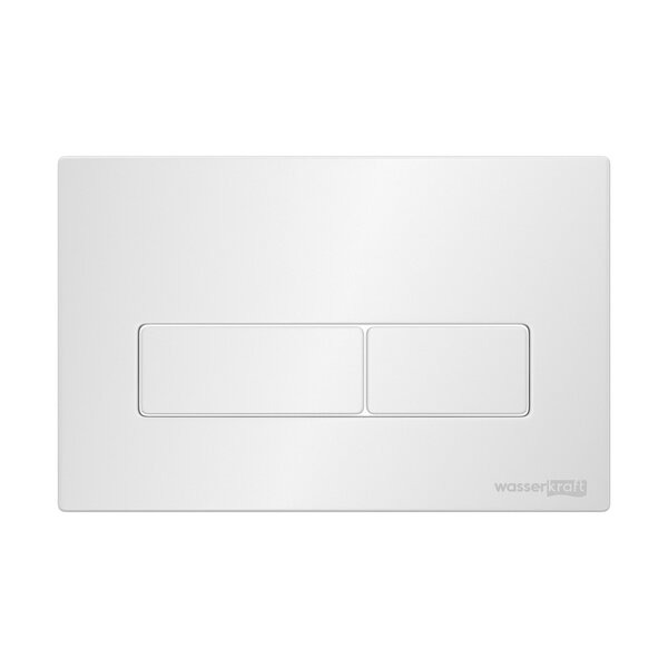 Инсталляция для унитаза Wasserkraft Glan 66TLT.010.ME.WH.WH03, декоративная стеклянная панель белая, механическая кнопка смыва белая