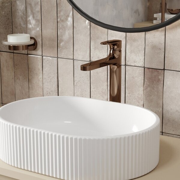 Смеситель для раковины Wasserkraft Asphe, золото розовое, 7703H
