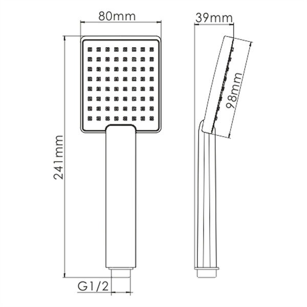 Душевая лейка Wasserkraft A141, 1-функциональная, хром
