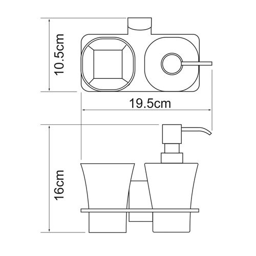 Держатель стакана и дозатора Wasserkraft Leine, K-5089