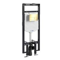 Инсталляция для унитаза Wasserkraft Dinkel 58TLT.010.ME.PG04, механическая клавиша золото глянцевое