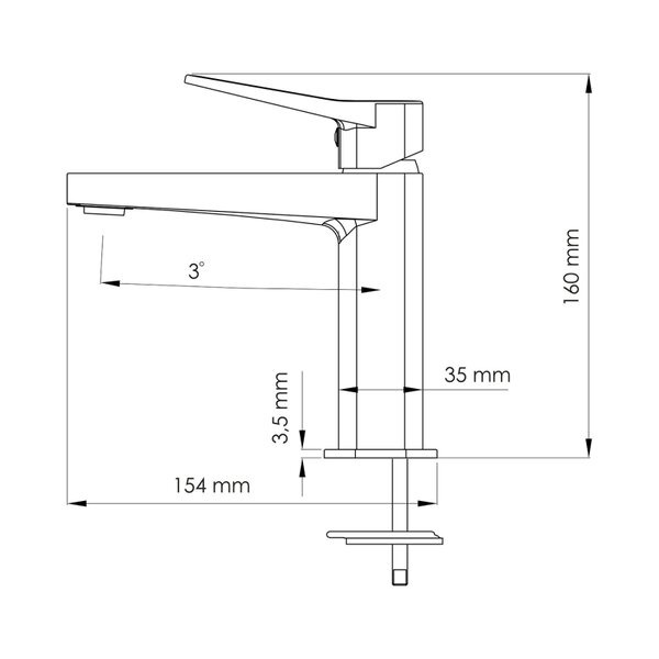 Смеситель для раковины Wasserkraft Weil, белый матовый, 2303