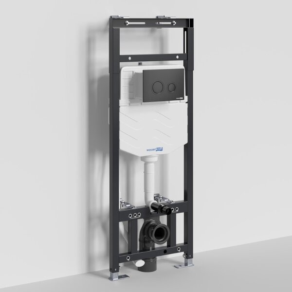 Инсталляция для унитаза Wasserkraft Alme 15TLT.010.ME.MB01, механическая клавиша черная матовая