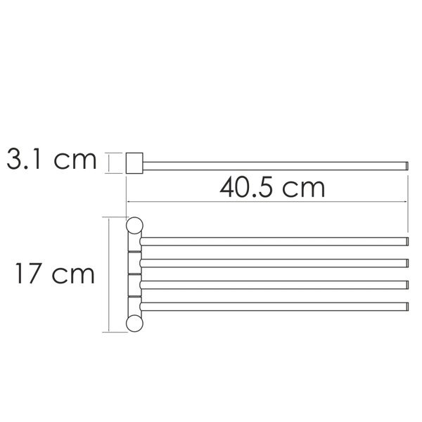 Полотенцедержатель Wasserkraft Серия К, 4 держателя, 40 см, золото матовое, K-1034BRUSHED GOLD