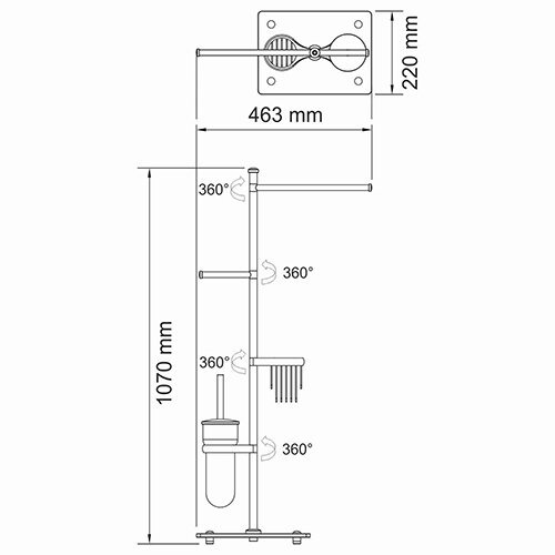 Напольная стойка с аксессуарами Wasserkraft Серия К, хром, K-1248