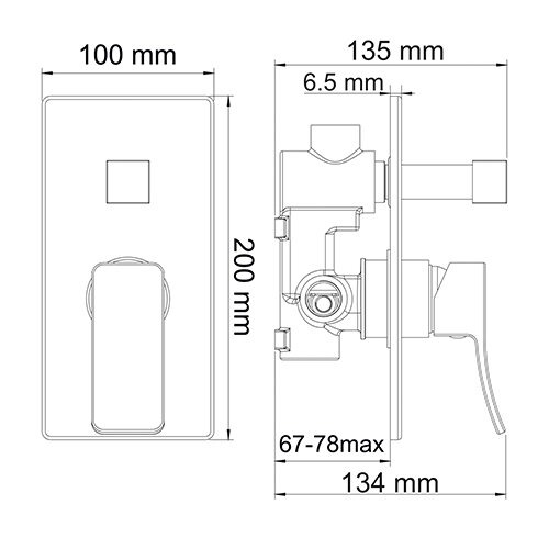 Смеситель Wasserkraft Aller 10641 для ванны и душа, хром