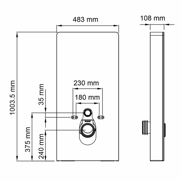 Пристенный модуль системы инсталляции Wasserkraft Naab 86TLT.040.SE.BL, для унитазов, цвет - черный