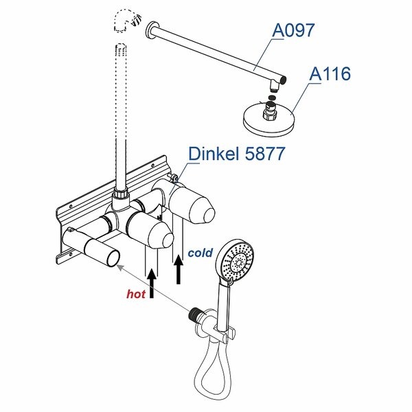 Душевой комплект Wasserkraft Dinkel 5800, цвет хром, A16116