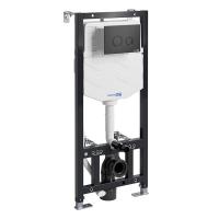 Инсталляция для унитаза Wasserkraft Aller 10TLT.010.ME.MB01, с механической кнопкой смыва цвет - черный матовый