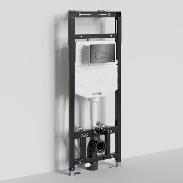 Инсталляция для унитаза Wasserkraft Alme 15TLT.010.ME.PB02, механическая клавиша черная