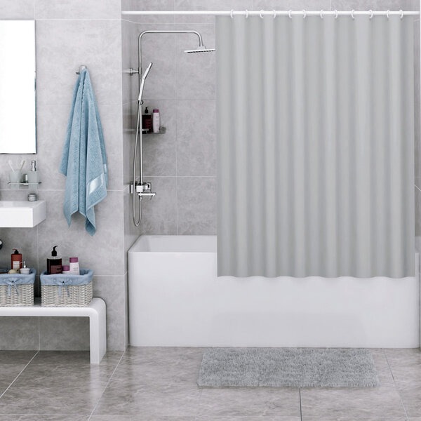 Штора для ванной Wasserkraft Oder SC-30503, 240 х 200 см, навесная, серая