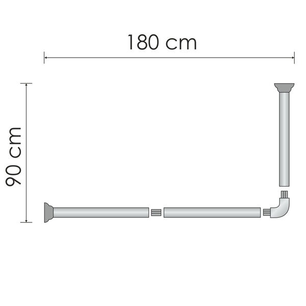 Карниз для ванны Wasserkraft Elbe SC-729018, 90 х 180 см, черный
