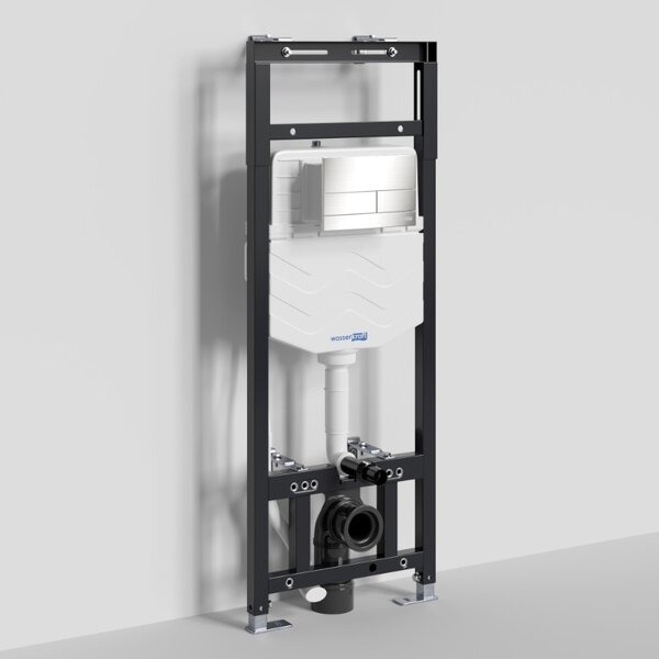 Инсталляция для унитаза Wasserkraft Alme 15TLT.010.ME.BN04, механическая клавиша никель