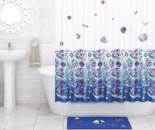 Штора для ванной Wasserkraft Salm SC-13101, 180 x 200 см, навесная