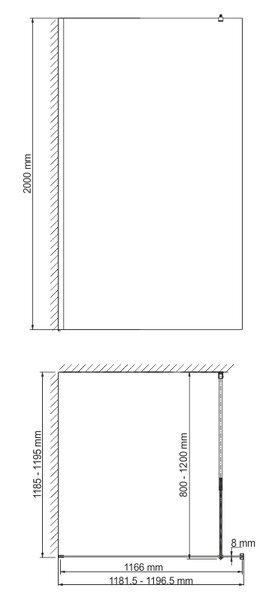 Душевая перегородка Wasserkraft Rossel 28W40 28W со свободным входом, 120 см, стекло прозрачное, профиль хром