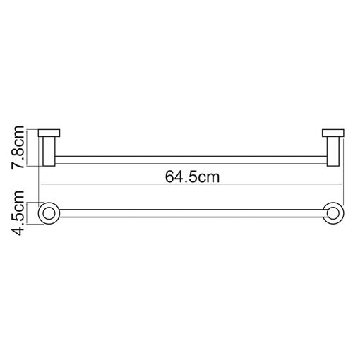 Полотенцедержатель Wasserkraft Donau, 65 см, хром, K-9430