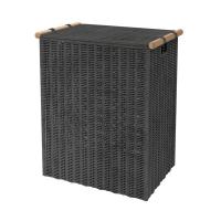 Корзина для белья Wasserkraft Gollach WB-330-L, ширина 42 см, глубина 30 см, высота 52 см, черная