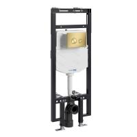 Инсталляция для унитаза Wasserkraft Dinkel 58TLT.010.ME.MG01, механическая клавиша золото матовое