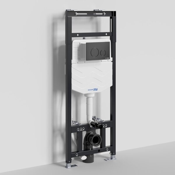 Инсталляция для унитаза Wasserkraft Alme 15TLT.010.ME.MB02, механическая клавиша черная матовая