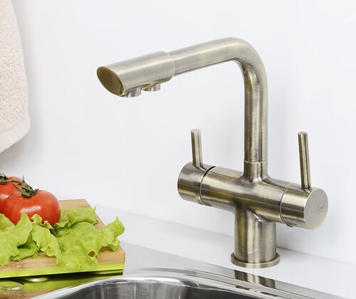 Смеситель Wasserkraft A8037 для кухни под фильтр, светлая бронза
