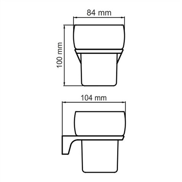 Стакан для щеток с держателем Wasserkraft Glan, PVD - покрытие, черный глянец, K-5128