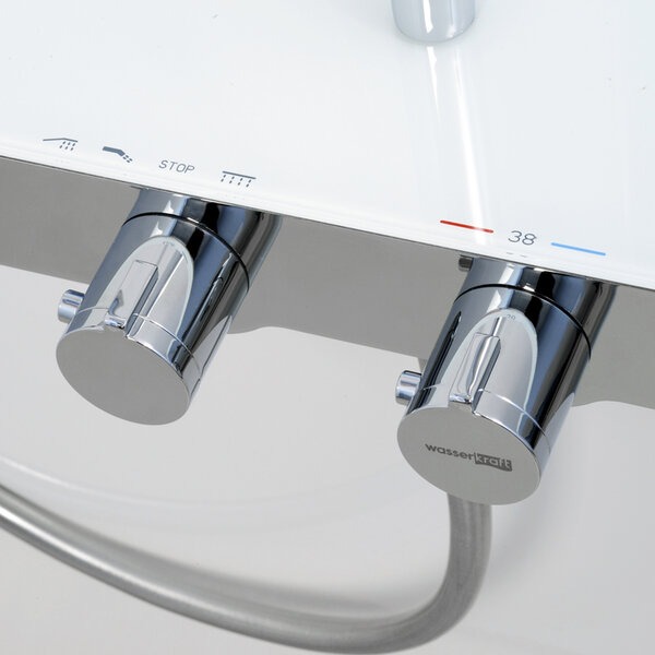 Душевая стойка Wasserkraft, с изливом, цвет - хром/белый матовый, A113.067.155.CH Thermo