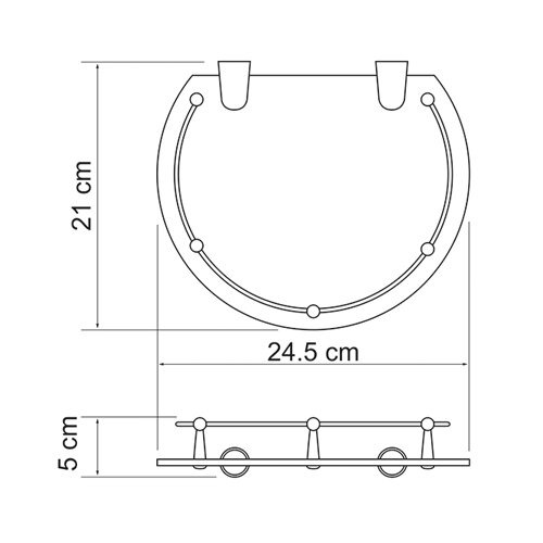Полка стеклянная Wasserkraft Серия К, K-566