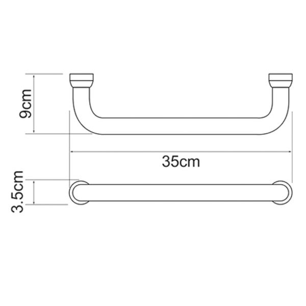 Поручень для ванны Wasserkraft K-1066PG, 35 см, золото глянцевое