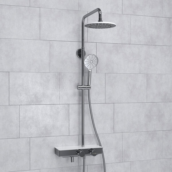 Душевая стойка Wasserkraft, с изливом, цвет - хром, A113.067.127.CH Thermo