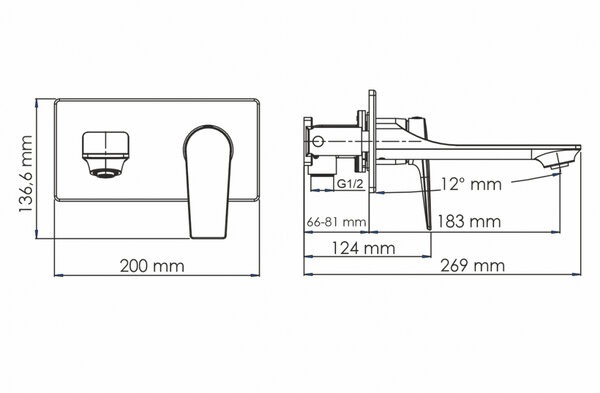 Смеситель для раковины Wasserkraft Lopau, С ВНУТРЕННЕЙ ЧАСТЬЮ, хром, 3230