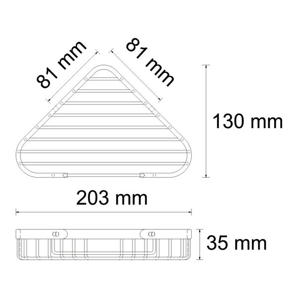 Полка металлическая Wasserkraft Серия К, угловая, никель, K-733N