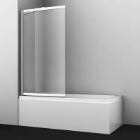 Шторка на ванну Wasserkraft Mainv 41S02-100L Matt glass, двустворчатая, стекло матовое, профиль серебристый