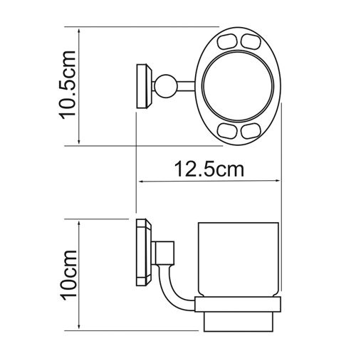 Стакан стеклянный с держателем Wasserkraft Oder, K-3028