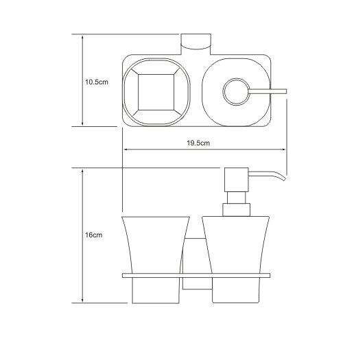 Держатель стакана и дозатора Wasserkraft Exter, К-5289