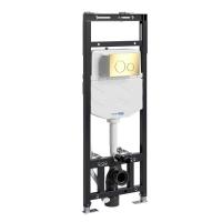 Инсталляция для унитаза Wasserkraft Alme 15TLT.010.ME.PG02, механическая клавиша золото глянцевое