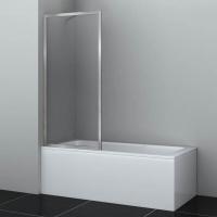 Шторка на ванну Wasserkraft Abens 20W01-80BN, 80 х 160 см, стекло прозрачное, профиль никель, Fixed WasserSchutz