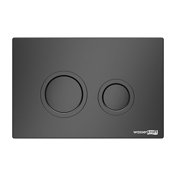 Инсталляция для унитаза Wasserkraft Glan 66TLT.010.ME.WH.MB01, декоративная стеклянная панель белая, механическая кнопка смыва черная матовая
