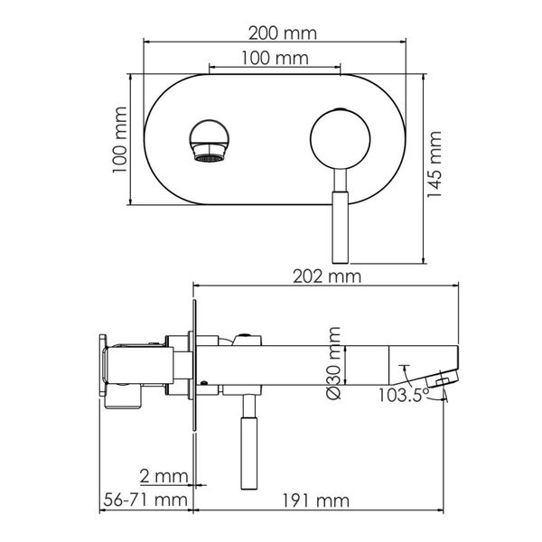 Смеситель для раковины Wasserkraft Gollach, черный матовый, 3330
