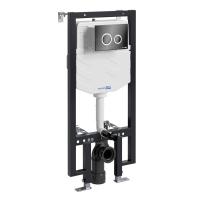 Инсталляция для унитаза Wasserkraft Vils 56TLT.010.ME.PB01, механическая клавиша черная, ободки хром