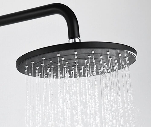Душевая стойка Wasserkraft A17401, покрытие Soft-touch, черный, хром