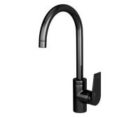 Смеситель Wasserkraft 6607 для кухонной мойки, черный глянец