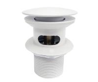 Донный клапан Push-up Wasserkraft A153, с переливом, белый Soft-touch