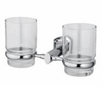 Стакан стеклянный с держателем Wasserkraft Oder, двойной, K-3028D