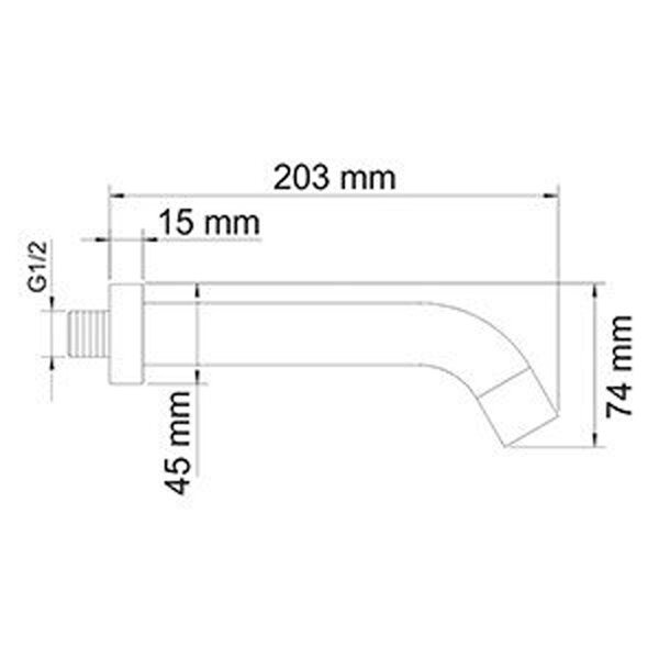 Излив для ванны Wasserkraft A098, настенный, матовый хром