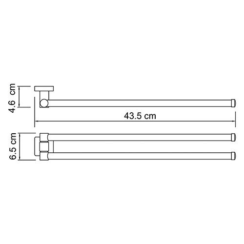 Полотенцедержатель Wasserkraft Lippe, 45 см, хром, K-6531