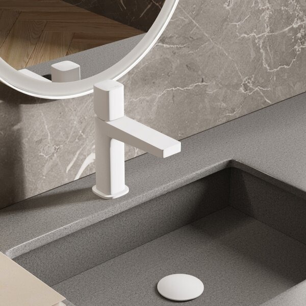 Смеситель для раковины Wasserkraft Saale, белый матовый, 9503