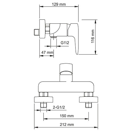 Смеситель для душа Wasserkraft 5602 с гарнитуром, хром