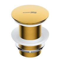 Донный клапан Push-up Wasserkraft, без перелива, PVD золото матовое, A247