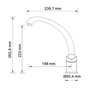 Смеситель Wasserkraft 2807 для кухни, хром