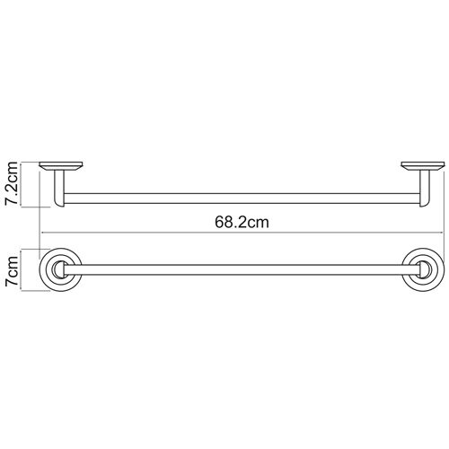 Полотенцедержатель Wasserkraft Rhein, 70 см, хром, K-6230
